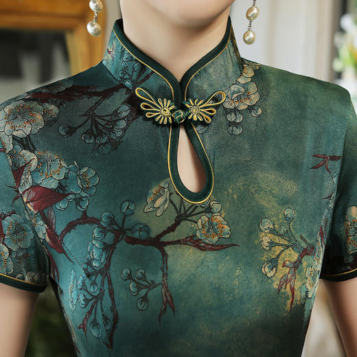 MQ-18Q331夏季中长款短袖老上海复古改良新式旗袍YY 商品图2