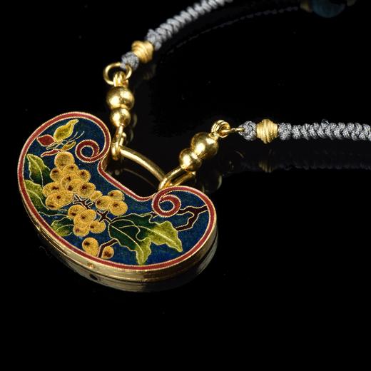 鹤立鸡群珐琅金如意锁不含挂链zx2004329