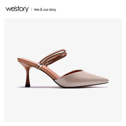 westory2020年夏新品包头凉鞋穆勒拖两穿高跟细跟ins潮W20AH51951 商品图2