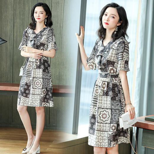 上海旗袍厂ASE-2268时尚优雅名媛真丝连衣裙 商品图2