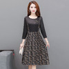 YWE HQX2058印花修身显瘦中长款气质优雅连衣裙 商品缩略图1