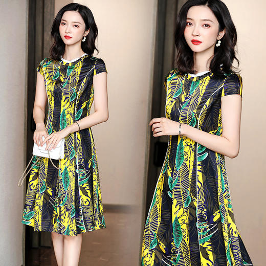 上海旗袍厂ASE-2266圆领气质真丝连衣裙 商品图2