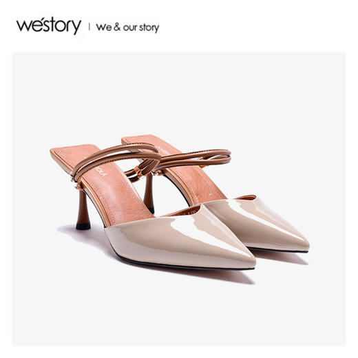 westory2020年夏新品包头凉鞋穆勒拖两穿高跟细跟ins潮W20AH51951 商品图1