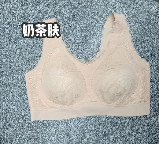 【爆款】泰国乳胶2.0 冰丝无痕内衣女蕾丝少女运动背心无钢圈文胸大码 商品图5