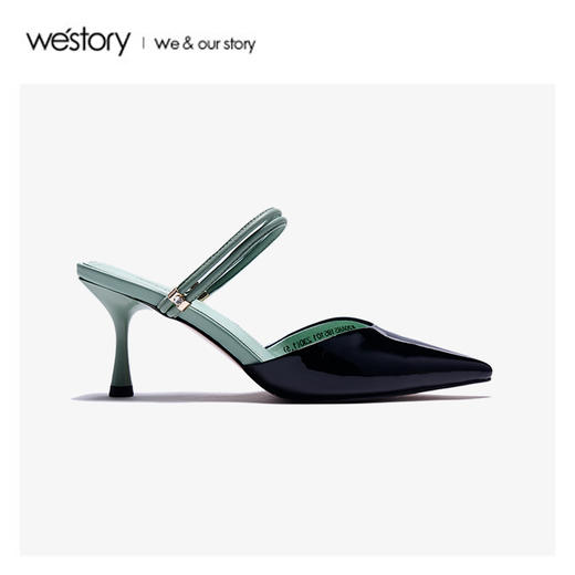 westory2020年夏新品包头凉鞋穆勒拖两穿高跟细跟ins潮W20AH51951 商品图3