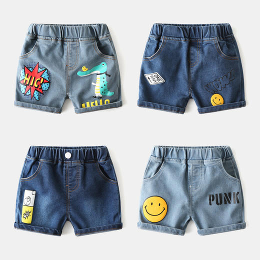 特卖价39安可叮当童装儿童牛仔短裤卡通印花中裤2020003ouyf