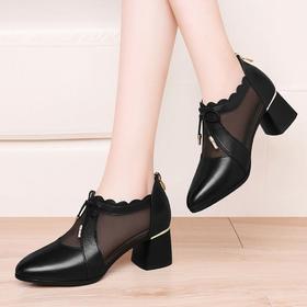 CQZ-TB592558891699新款韩版磨砂圆头中跟水钻镂空凉鞋