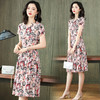 上海旗袍厂ASE-2267收腰印花时尚真丝连衣裙 商品缩略图1