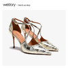 westory2020年夏新品高跟鞋细跟包头流行蛇纹舒适凉鞋W20BH60721 商品缩略图4