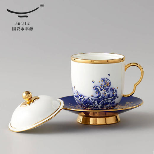 auratic国瓷永丰源 先生瓷海上明珠250ml四件套陶瓷茶杯 带盖茶漏办公杯 四件套单杯（250mL） 商品图3