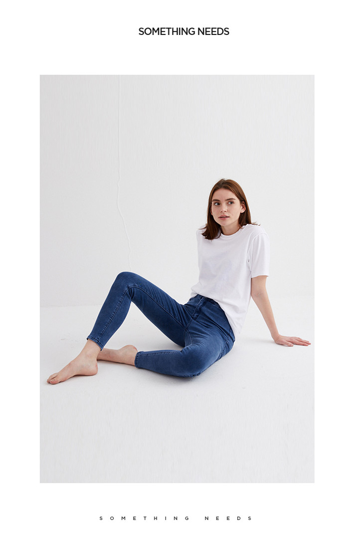 somethingneeds无感修身牛仔裤