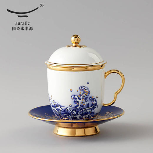 auratic国瓷永丰源 先生瓷海上明珠250ml四件套陶瓷茶杯 带盖茶漏办公杯 四件套单杯（250mL） 商品图1