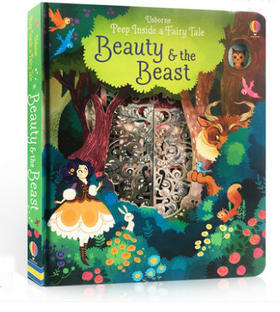 usborne 原版英文Peep Inside fairy tale Beauty and the Beast 美女与野兽 偷偷看系列童话故事读物儿童 启蒙洞洞纸板书翻翻书