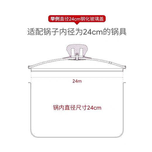 cizzle喜时【格拉】钢化玻璃盖家用14/16/20/24/26cm通用炒锅盖子煎炒汤锅 商品图3
