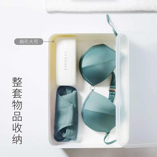 日式带盖收纳盒  桌面整理篮筐白色厨房置物框家用化妆品储物零食箱2.2 商品图4