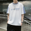 夏季短袖T恤男韩版纯棉五分袖t恤2020新款青少年时尚港风圆领体恤 商品缩略图0