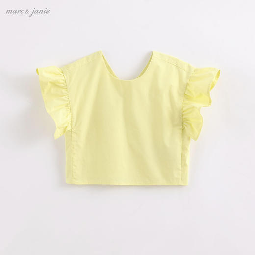 【打折】【中大童 3-10岁】马克珍妮夏装女童花边袖纯棉小衫20353 商品图0