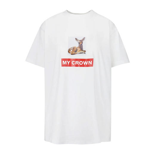 【一】BURBERRY 博柏利  春夏新款 明星同款女士短袖T恤  MY CROWN小鹿斑比印花纯棉圆领Tee  8013664 A1464 商品图0