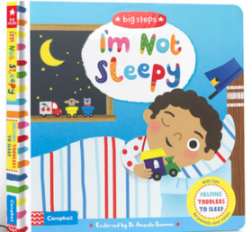 英文原版绘本Big Steps I'm Not Sleepy Helping 我不困 幼儿生活习惯养成纸板翻翻书2-6岁儿童启蒙睡前故事亲子读物 帮助儿童入眠