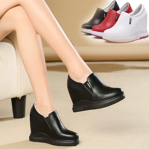 MX-091001真皮10cm内增高女鞋高跟小白鞋 商品图1