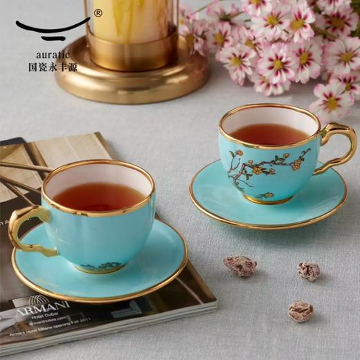 auratic 国瓷永丰源夫人瓷 咖啡杯G20陶瓷双人碟杯茶杯套装 150ml咖啡对杯 912004289002 商品图4