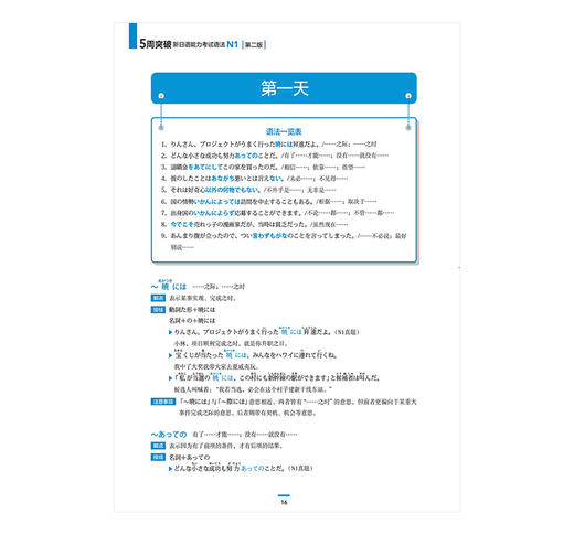 5周突破新日语能力考试语法N1(第二版) 商品图3