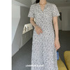 白色V领碎花连衣裙 商品缩略图8