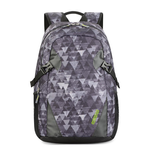 【美旅】背包 书包 双肩包 轻便耐磨 大容量 时尚印花 黑色 胸扣 舒适背负 多隔层口袋 BJ4 商品图2