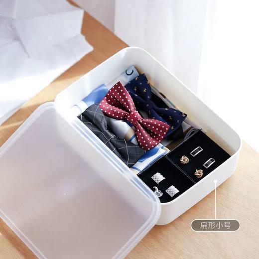 日式带盖收纳盒  桌面整理篮筐白色厨房置物框家用化妆品储物零食箱2.2 商品图3