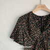 黑色V领碎花连衣裙 商品缩略图8