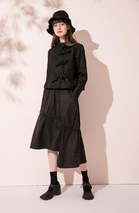 『04款 · 搭』复古经典荷叶领衬衫 黑色｜猫大