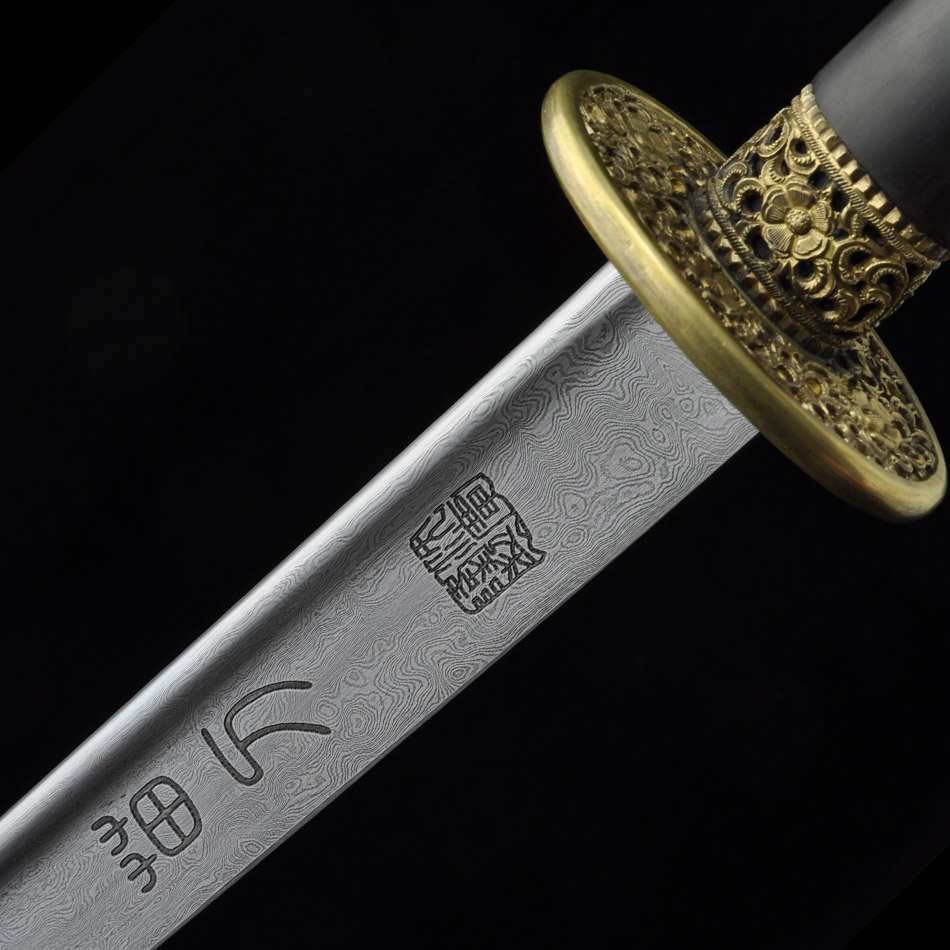 刻花苗刀 纯手工锻打 花纹钢材质 武术用品 礼品 工艺品 收藏品未开刃