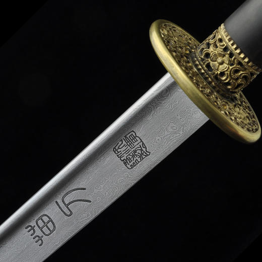 刻花苗刀 纯手工锻打 花纹钢材质 武术用品 礼品 工艺品 收藏品未开刃 商品图0