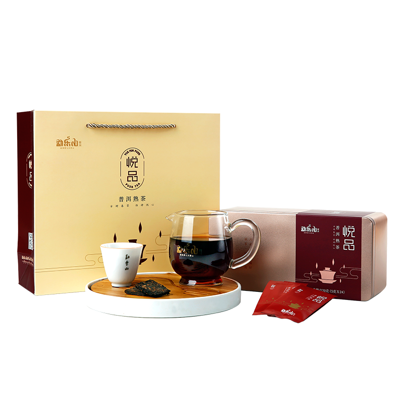 勐乐山2020和颐普洱茶（悦品）熟砖铁盒装120g