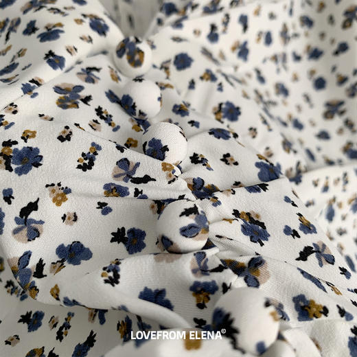 白色V领碎花连衣裙 商品图11