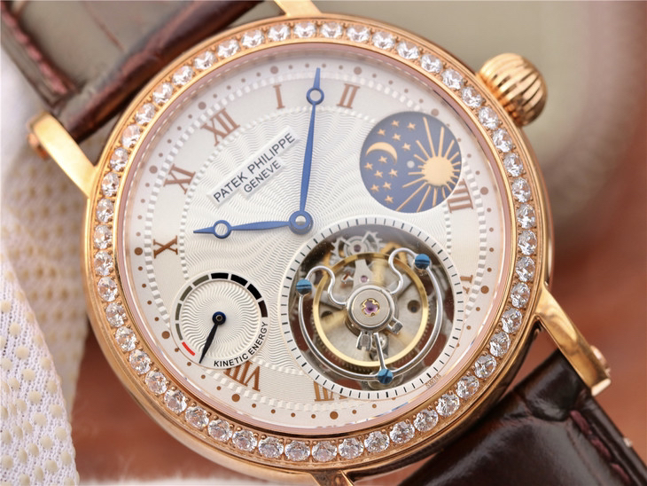 百达翡丽动力星辰陀飞轮手动上链机械直径42mm厚度13mm