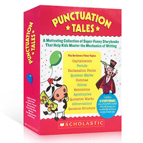 英文原版 Scholastic Punctuation Tales 8册盒装+家长手册 标点符号 趣味认知故事集 sight word tales同系列 家庭培训班教育教材