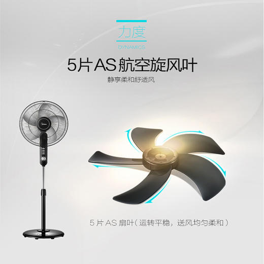 美的(Midea) 机械落地扇 FS40-15F1 五叶电风扇 家用静音 商品图4