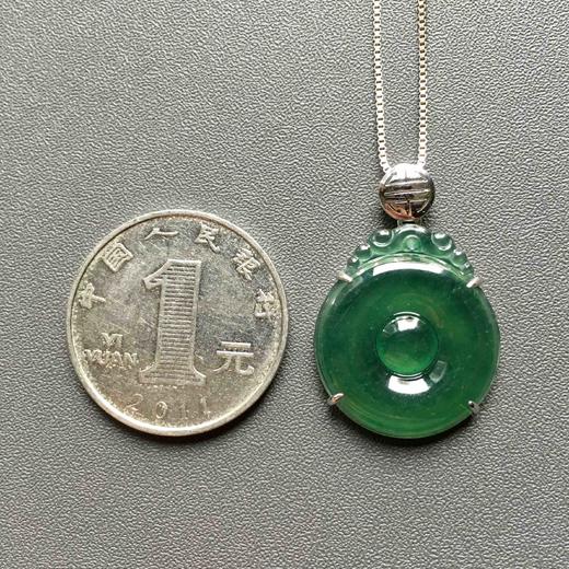 冰种湖水绿翡翠福在眼前18k白金镶嵌 商品图3