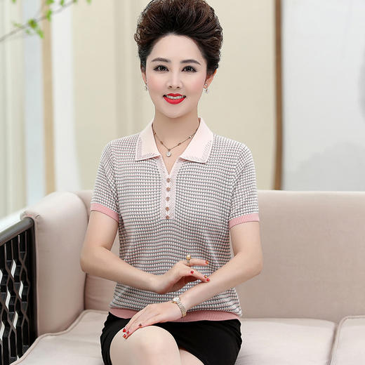 QYY-xx2001夏季翻领冰丝t恤短袖上衣 商品图2