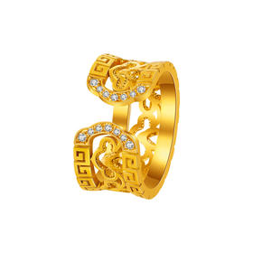 【熙】熙缘·花丝云水纹戒指