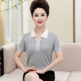 QYY-xx2001夏季翻领冰丝t恤短袖上衣