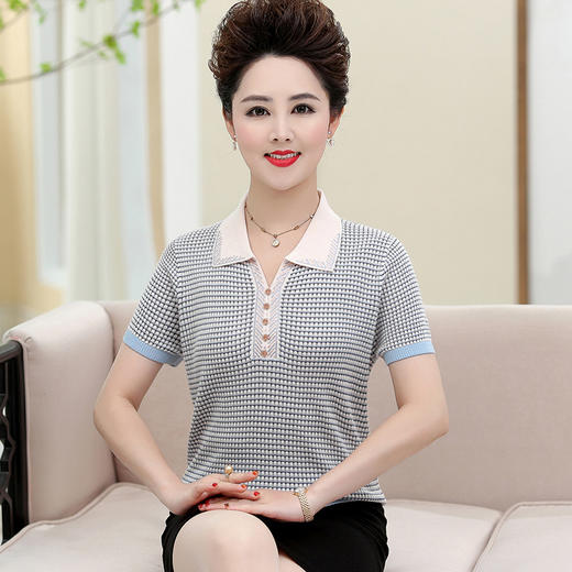 QYY-xx2001夏季翻领冰丝t恤短袖上衣 商品图0