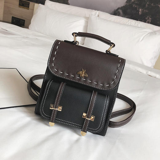 【PU迷你多用女士小背包】女包双肩包韩版撞色时尚单肩箱包 商品图3