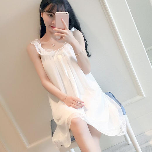 pdd无袖女士丝绸韩版家居服睡衣睡裙