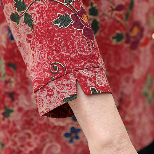 MQQ-LMM0066987夏季中老年圆领开衫衬衫老太太印花套装 商品图3