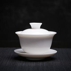 【盖碗/茶壶】定制玉瓷3.5寸志贵盖碗甜白瓷三才盖碗