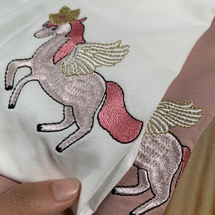 golly自制刺绣独角兽t