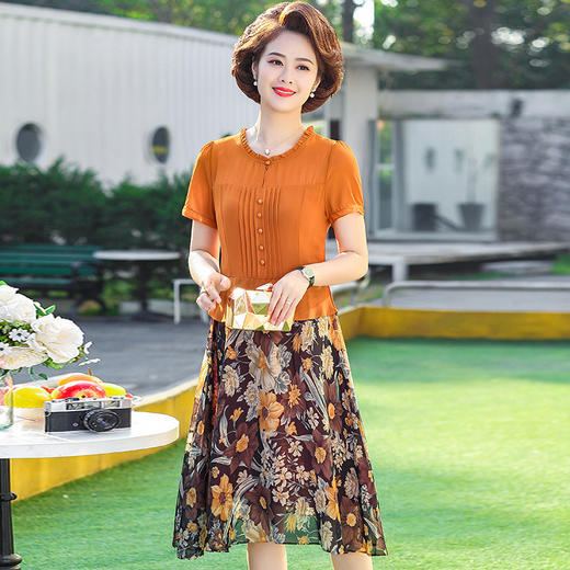 YCE A077-18018 高贵洋气阔太太大码连衣裙【限量】 商品图2