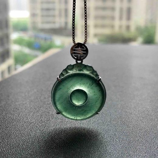 冰种湖水绿翡翠福在眼前18k白金镶嵌